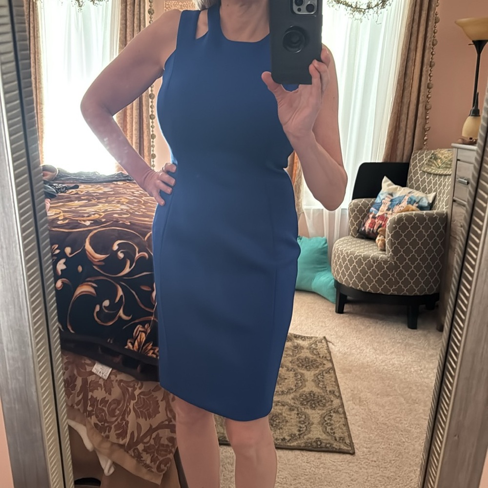 Calvin Klein Dress Size 4 Royal Blue. Stretches. NWOT